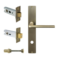 Chalet Square Backplate Privacy Set in Roman Brass