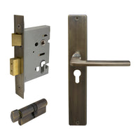 Chalet Square Backplate Entrance Set - E48 in Oil Rubbed Bronze
