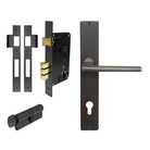 Chalet Square Backplate Entrance Set - E85 in Dark Roman Brass