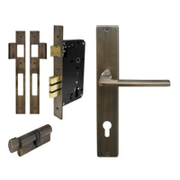 Chalet Square Backplate Entrance Set - E85 in Oil Rubbed Bronze