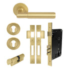 NIDO - Sona Round Rose Entrance Set in Matt Satin Brass