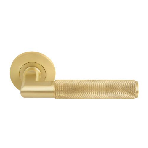 NIDO - Lumina Lever Set - Knurled in Matt Satin Brass