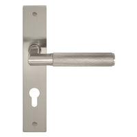 NIDO - Lumina Square Backplate -Knurled-E85 in Brushed Nickel