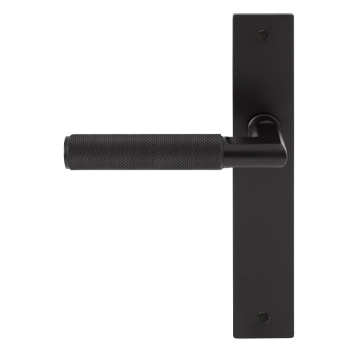 NIDO-Lumina Square Backplate Dummy Lever LH-Knurled in Matt Black