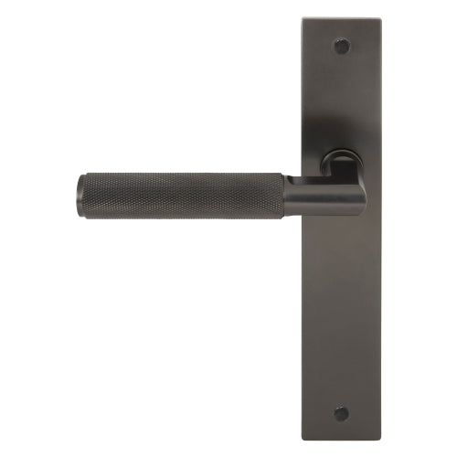 NIDO-Lumina Square Backplate Dummy Lever LH-Knurled in Graphite Nickel