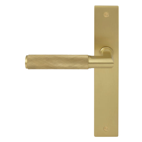 NIDO-Lumina Square Backplate Dummy Lever LH-Knurled in Matt Satin Brass