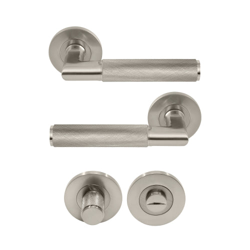 NIDO - Lumina Privacy Set - Knurled in Brushed Nickel