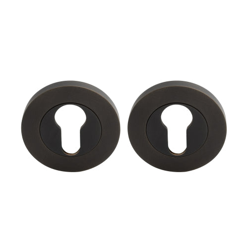 NIDO Euro Escutcheon Set (pair) in Dark Roman Brass