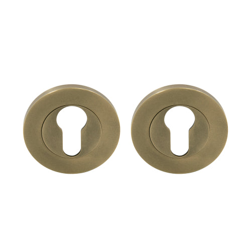 NIDO Euro Escutcheon Set (pair) in Roman Brass