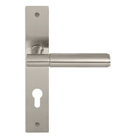 NIDO - Verge Plain Lever on Backplate - E85mm in Brushed Nickel
