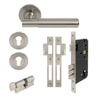 NIDO - Verge Plain Round Rose Entrance Set in Brushed Nickel