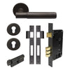NIDO - Verge Plain Round Rose Entrance Set in Dark Roman Brass