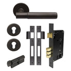 NIDO - Verge Plain Round Rose Entrance Set in Dark Roman Brass