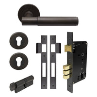 NIDO - Verge Plain Round Rose Entrance Set in Dark Roman Brass
