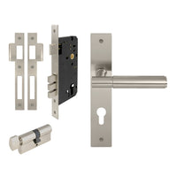 NIDO - Verge Plain Square Backplate Entrance Set in Brushed Nickel