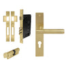 NIDO - Verge Plain Square Backplate Entrance Set in Matt Satin Brass