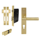 NIDO - Verge Plain Square Backplate Entrance Set in Matt Satin Brass