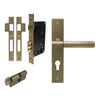 NIDO - Verge Plain Square Backplate Entrance Set in Roman Brass