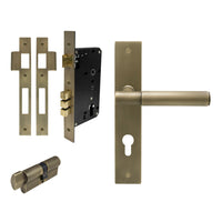 NIDO - Verge Plain Square Backplate Entrance Set in Roman Brass