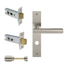 NIDO - Verge Plain Square Backplate Privacy Set in Brushed Nickel