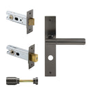 NIDO - Verge Plain Square Backplate Privacy Set in Graphite Nickel