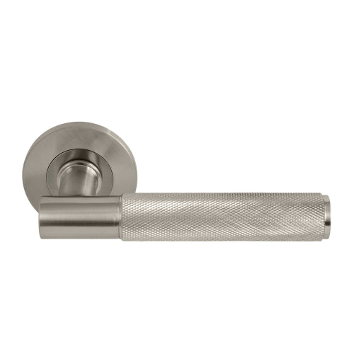 NIDO - Verge Lever Set - Knurled in Brushed Nickel