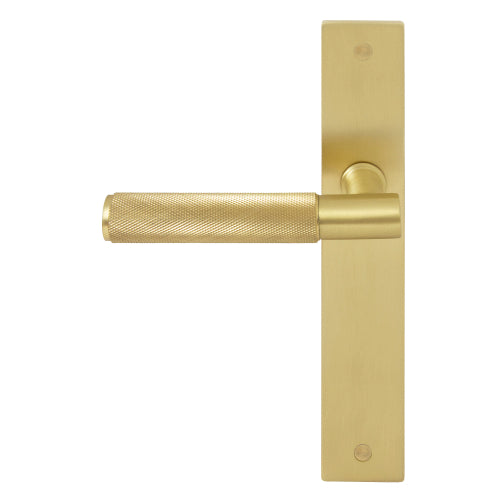 NIDO -Verge Square Backplate Dummy Lever LH-Knurled in Matt Satin Brass