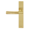 NIDO -Verge Square Backplate Dummy Lever LH-Knurled in Matt Satin Brass