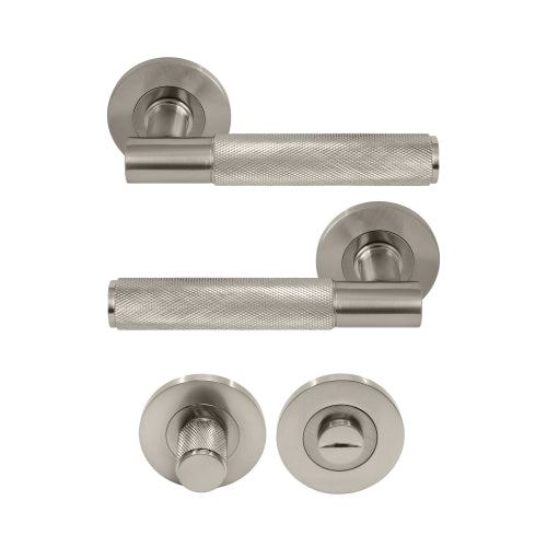 NIDO - Verge Privacy Set - Knurled in Brushed Nickel