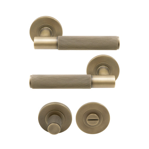 NIDO - Verge Privacy Set - Knurled in Roman Brass