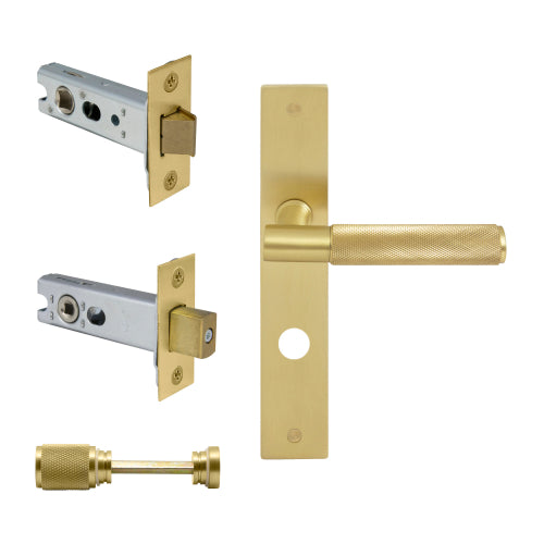 NIDO - Verge Square Backplate Privacy Set in Matt Satin Brass