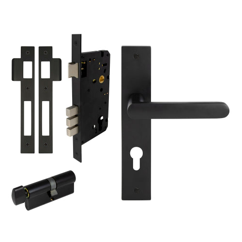 NIDO - Modella Square Backplate Entrance Set in Matt Black