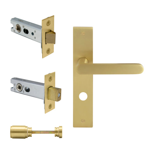 NIDO - Modella Square Backplate Privacy Set in Matt Satin Brass