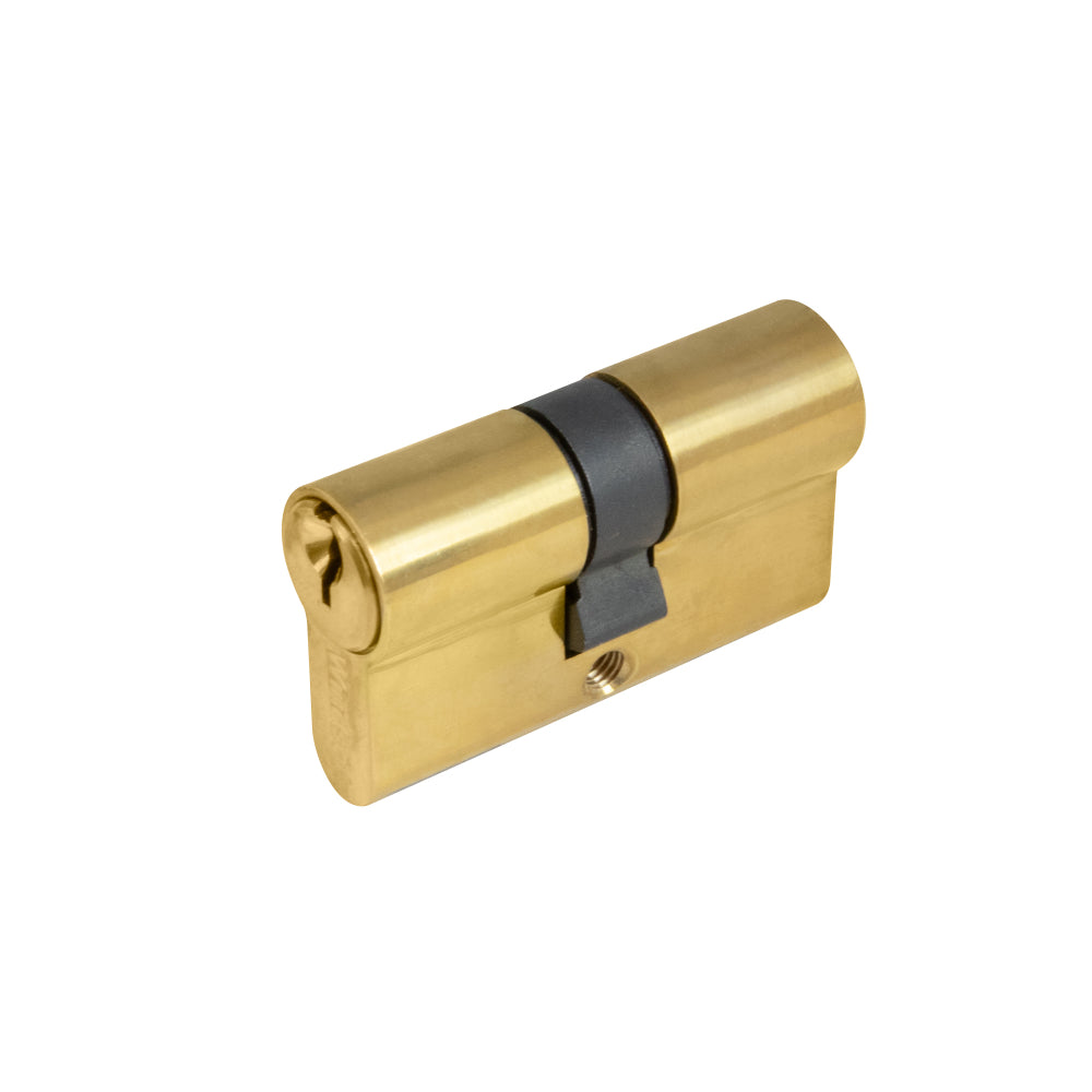 60mm Euro Double Cylinder - Key/Key in Polished Brass Unlacquered