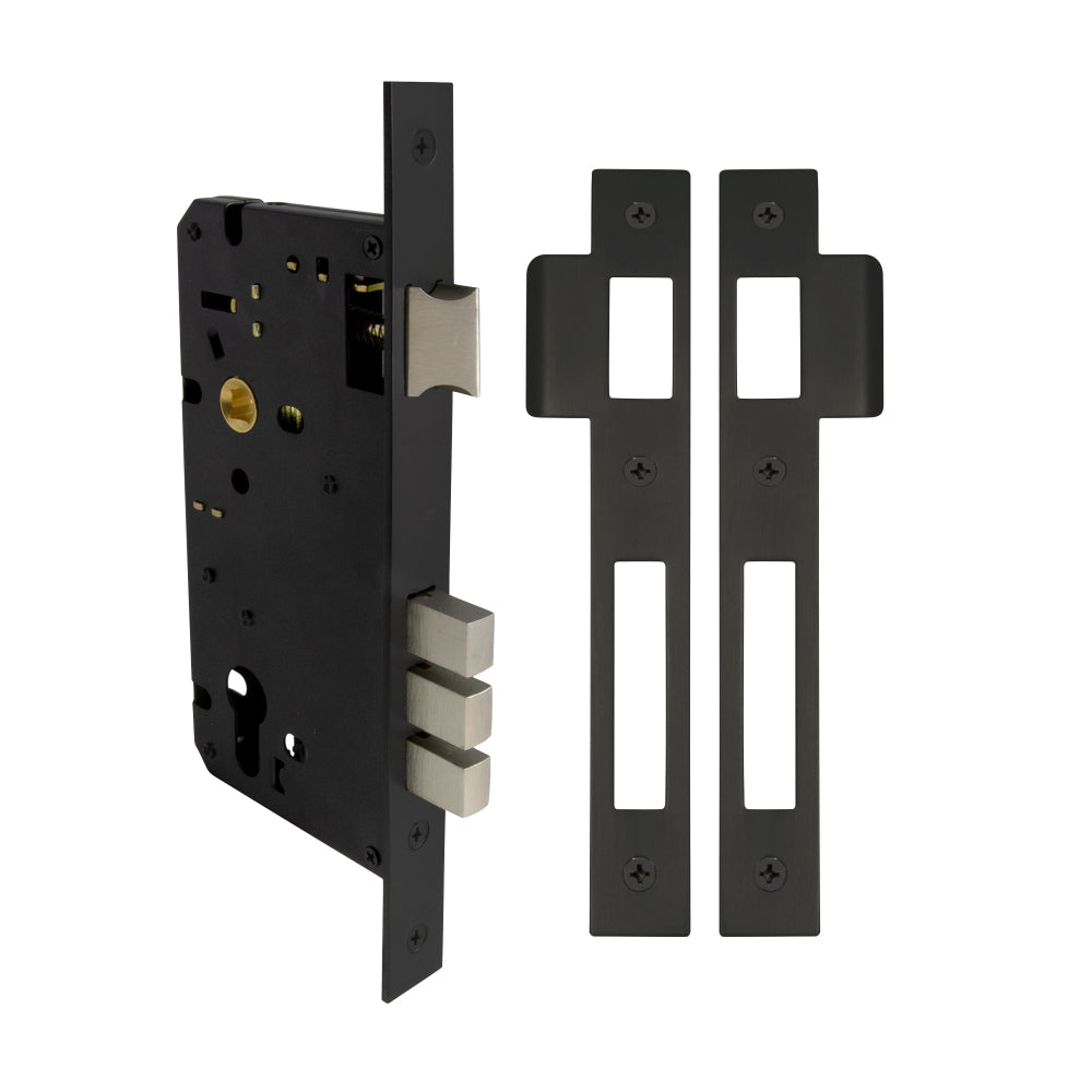 60mm Euro Mortice Lockcase (86mm Case) in Matt Black