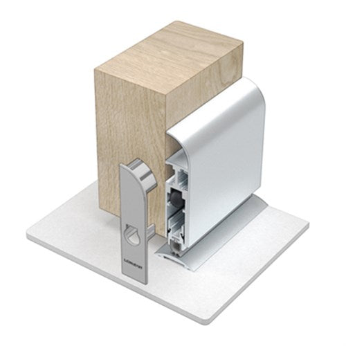 LORIENT 8008 - Medium Duty, Fully Rebated, Automatic Door Bottom Seal, 435mm cuts back to 335mm in Clear Anodised