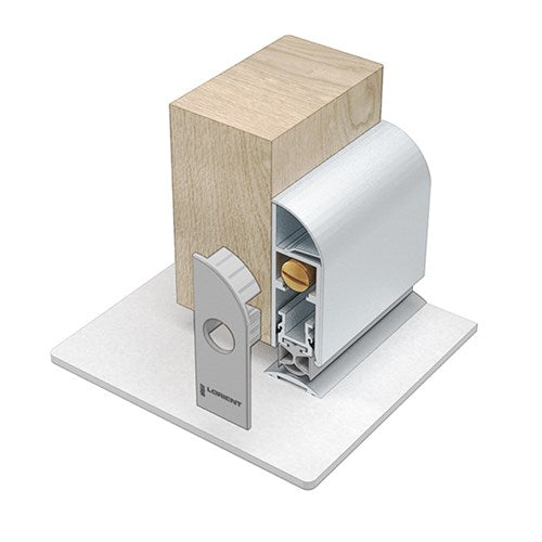 LORIENT 8009 - Heavy Duty, Fully Rebated, Automatic Door Bottom Seal, 535mm cuts back to 435mm in Clear Anodised