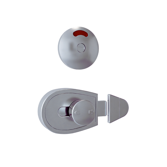 Xcel Series Slide Lock and Indicator Set ? Satin Chrome Plate - With Screw Fixings in Satin Chrome