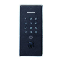 Yale Libi digital deadbolt lock with keypad and key backup, installed on a modern door for secure home entry.