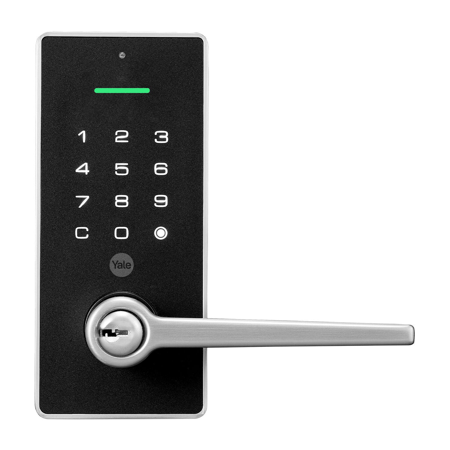 YALE LIBI KEYED LEVER SATIN NICKEL in Satin Nickel