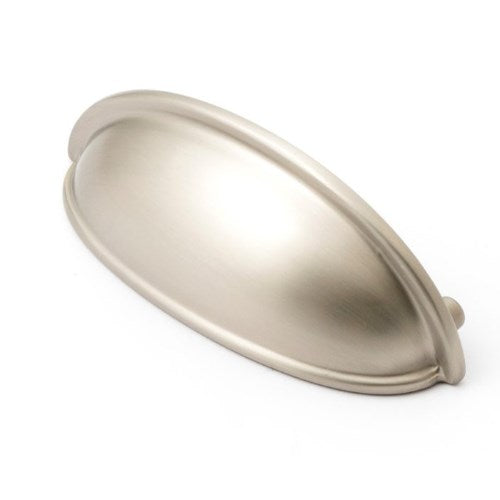 Castella Decade Cup Cabinet Pull Handle (Overall: 95mm) in Brushed Nickel