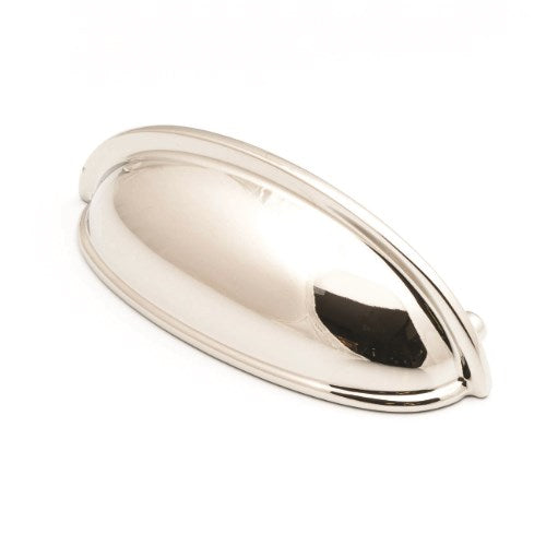 Castella Decade Cup Cabinet Pull Handle (Overall: 95mm) in Polished Nickel