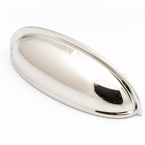 Castella Decade Cup Cabinet Pull Handle (Overall: 118mm) in Polished Nickel