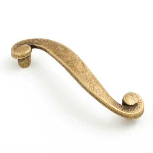 Castella Plume Cabinet Pull Handle in Antique Brass