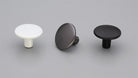 Kethy B283 round cabinet knob in polished metal, close-up view showing smooth, shiny surface and sleek design.
