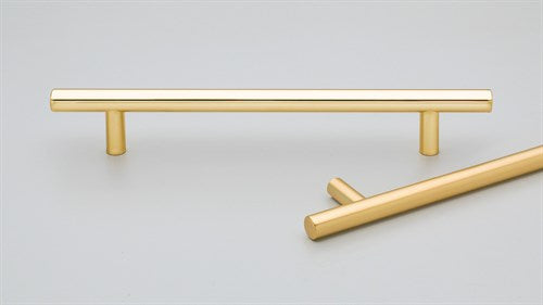 Cornet Brass Cabinet Pull Handle 288mm CTC Polished Brass Matt in Polished Brass Matt Lacquer