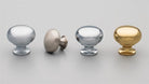 Brass Cabinet Knob 30mm Mushroom Brushed Nickel in Satin Nickel