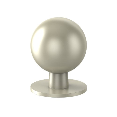 Brass Cabinet Knob 25mm Bulb in Brushed Nickel