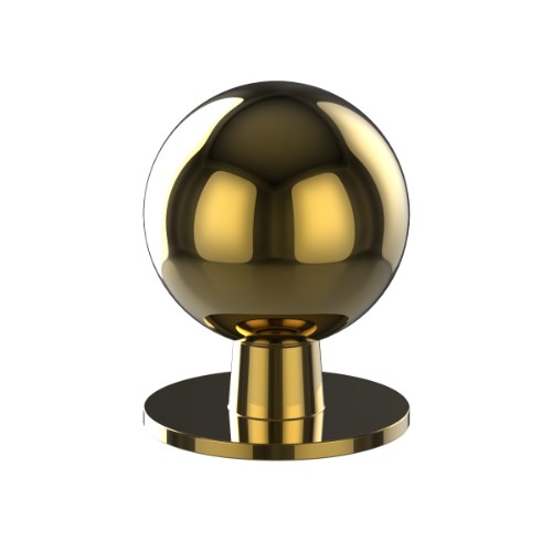 Kethy BK35 brass cabinet knob with round shape and polished finish, designed for kitchen and furniture cabinets.