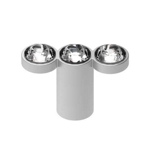 Cabinet Knob. Rigel Inline Knob 3 Stone in Satin Chrome